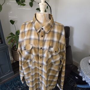 DIXXON SUTTER  Mustard Plaid Shirt with Pockets
